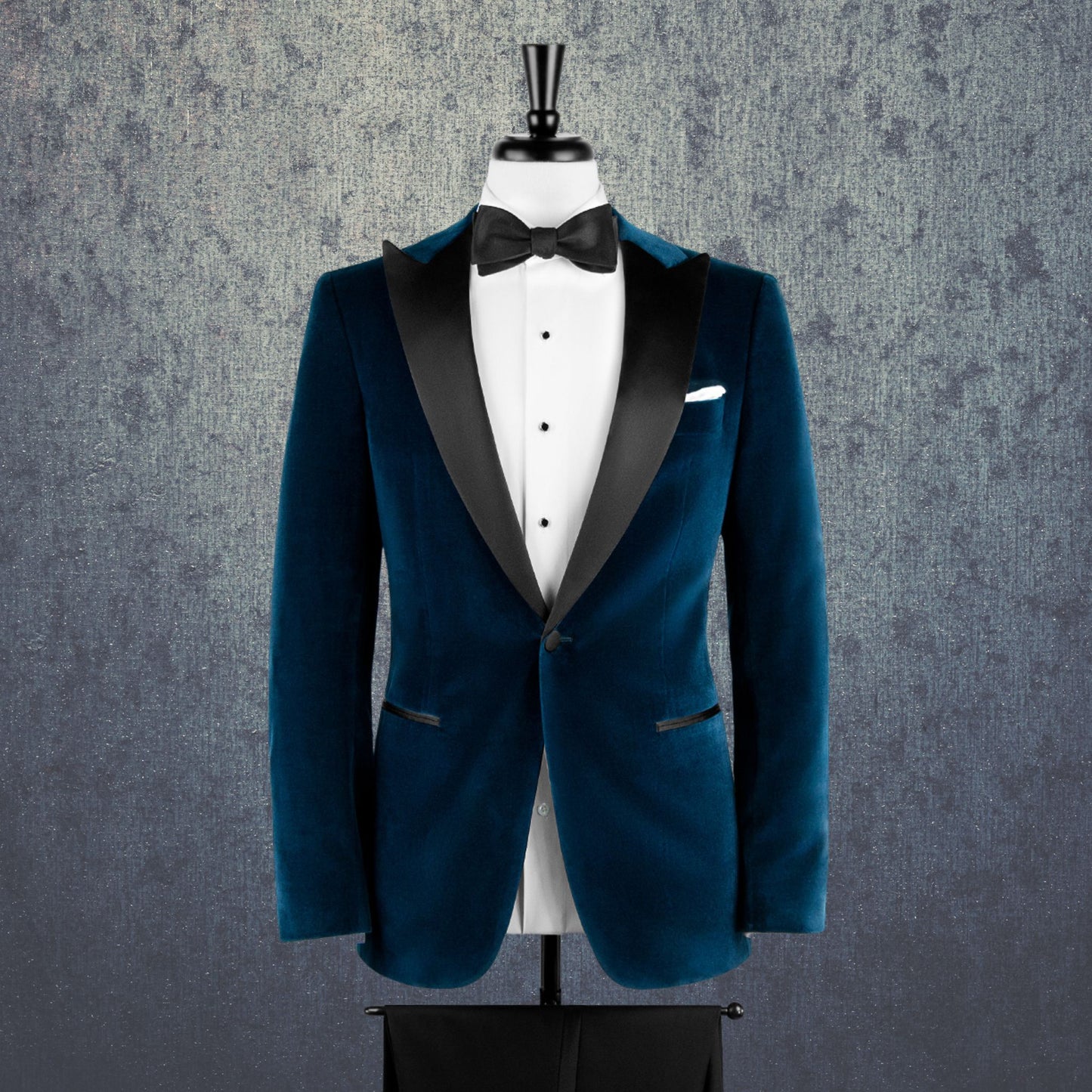 Black tie set - modrý sametový smoking