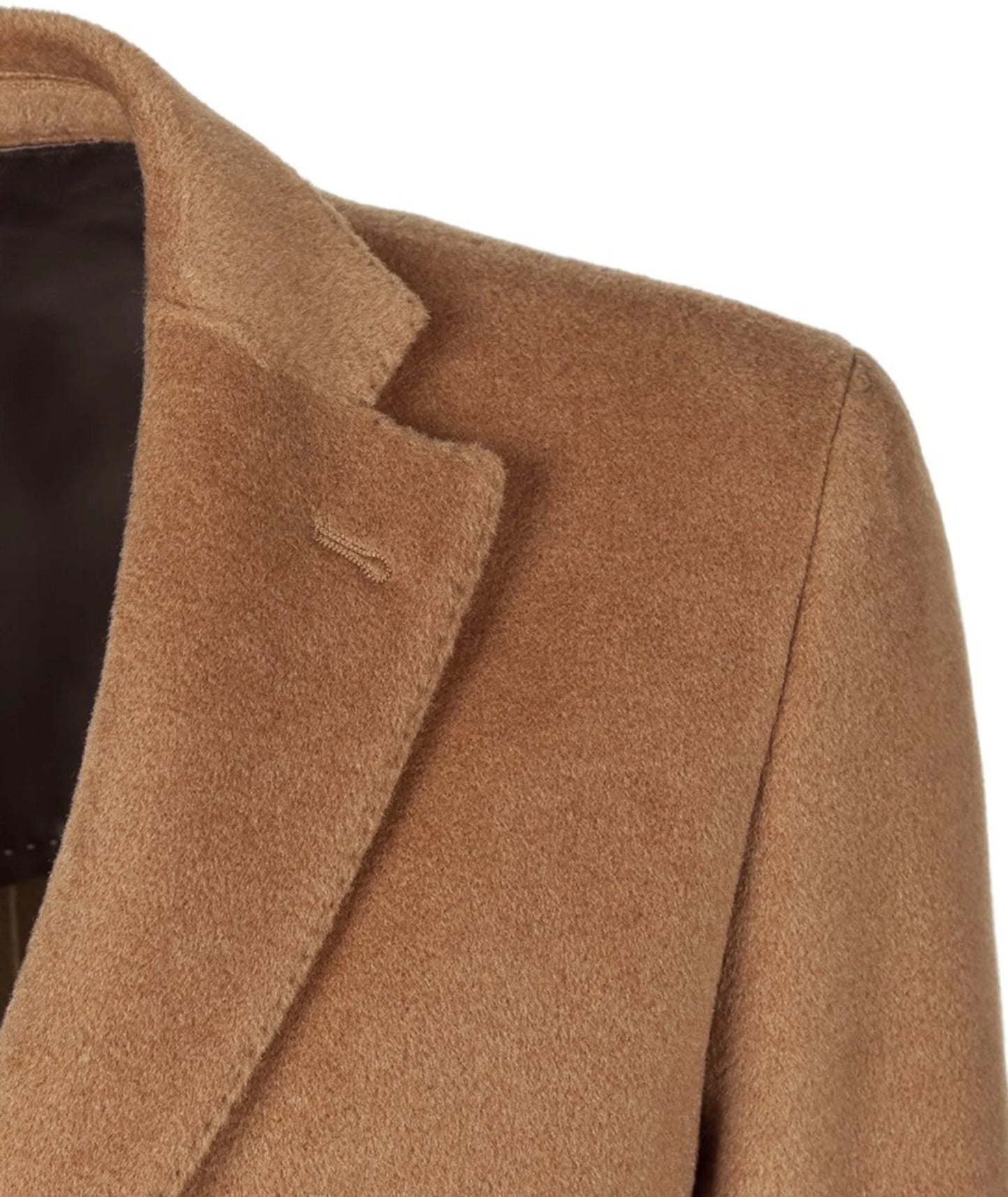 Pánský krátký kabát s příměsí kašmíru hnědý