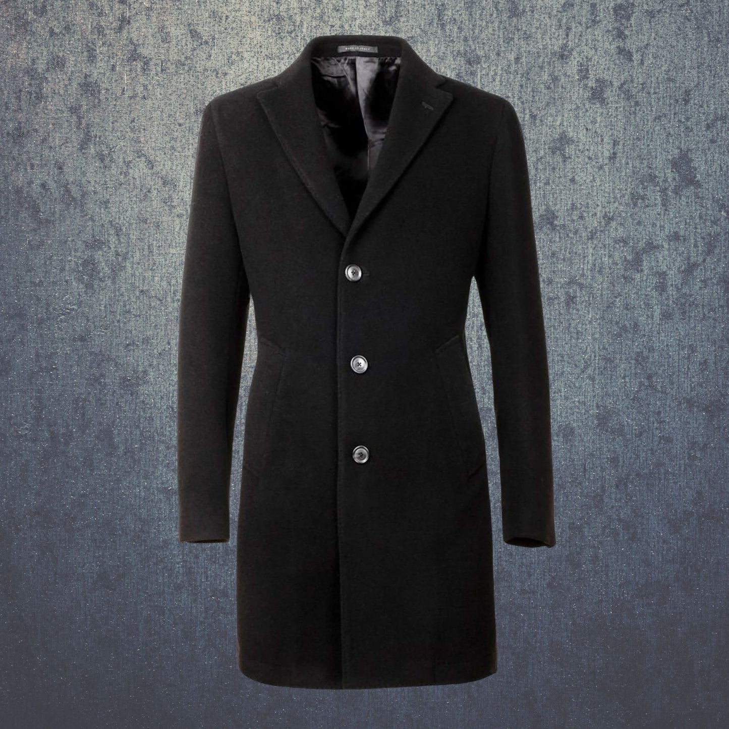 Pánský krátký kabát s příměsí kašmíru černý