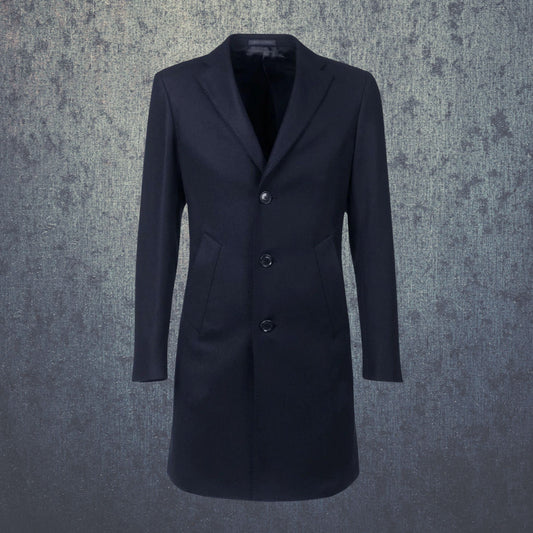 Pánský krátký kabát s příměsí kašmíru modrý