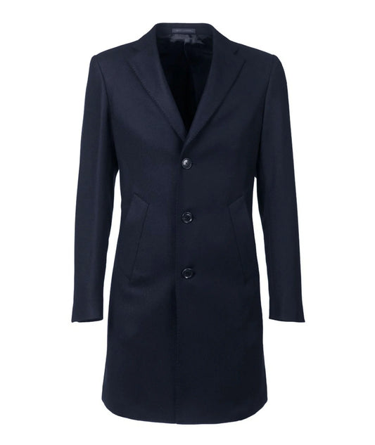 Pánský krátký kabát s příměsí kašmíru tmavě modrý