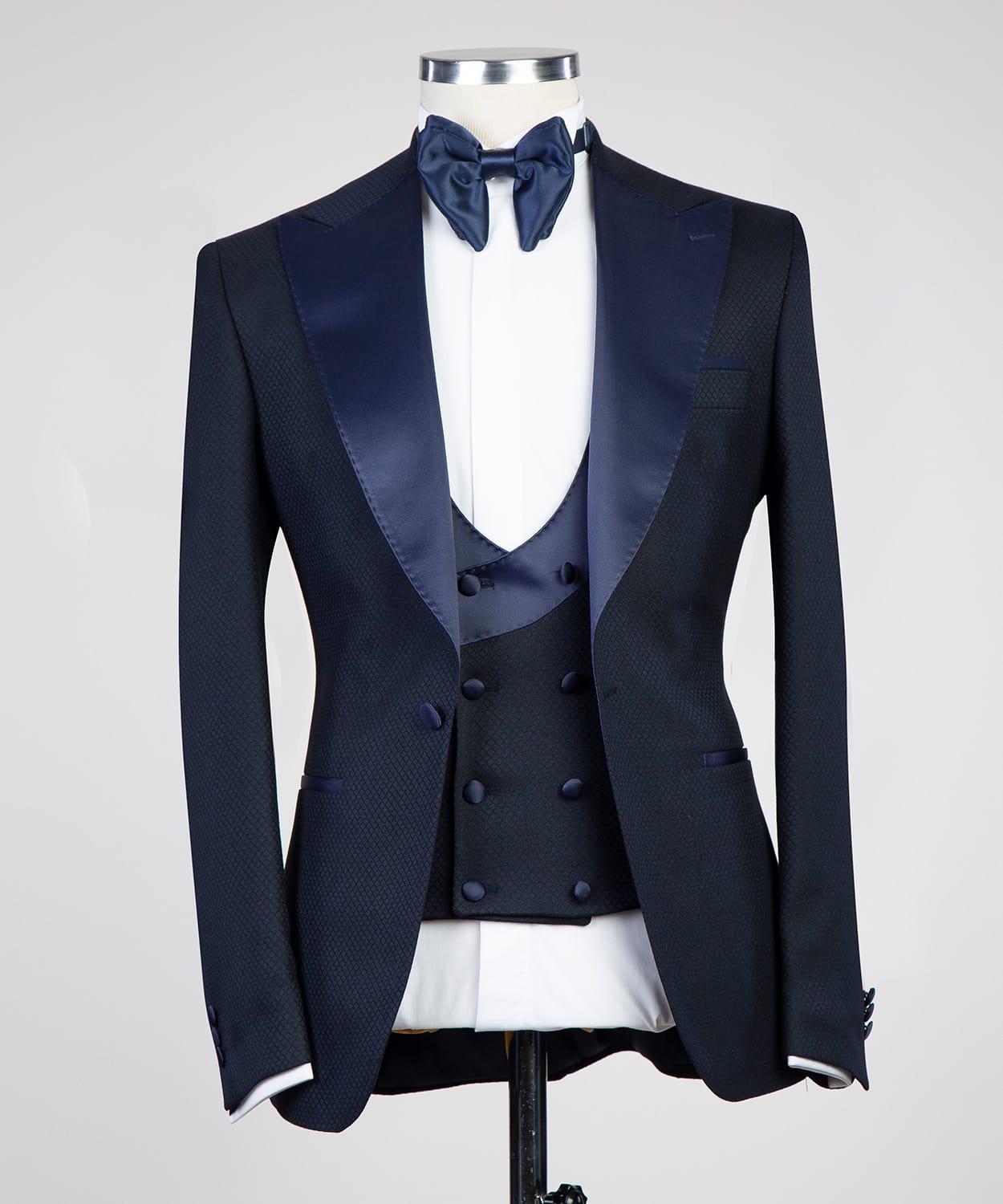 Exkluzivní bespoke set dinner jacket - smoking jacket - tuxedo JDobias-tailoring