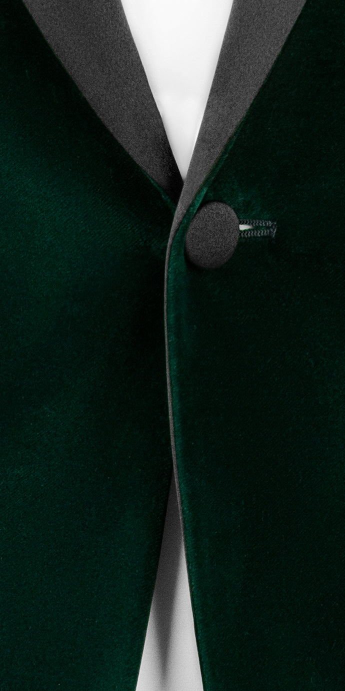 Black tie set - zelený sametový smoking JD krejčovství